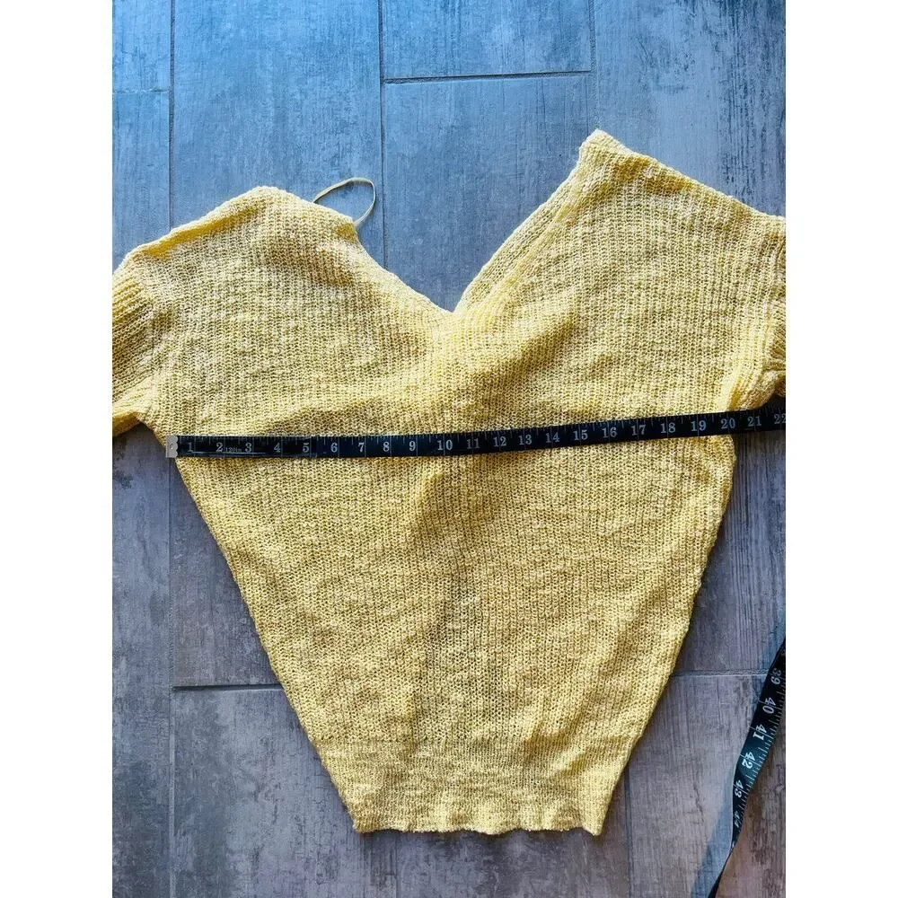 $89 LOVE TREE Los Angeles Boutique Open Back Twist Knot Knit Sweater Designer L